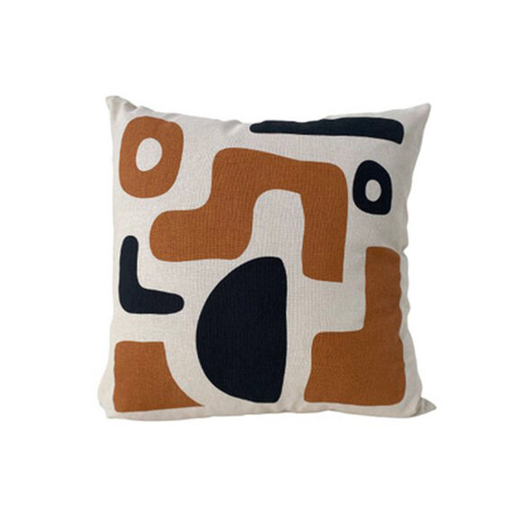 Coussin imprimé art déco (caramel / noir) Coussin imprimé art déco (caramel / noir)